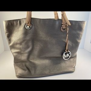 Michael Kores Metallic Silver Tote Bag